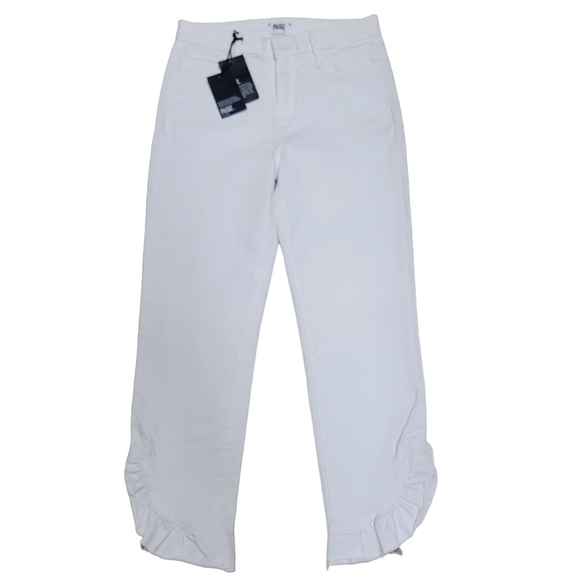 PAIGE Hoxton Straight Ruffle-Detail Ankle Jeans. Size 30. Inseam 27" NWT… - Picture 8 of 16